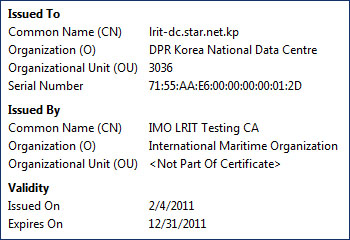 LRIT Website certificate
