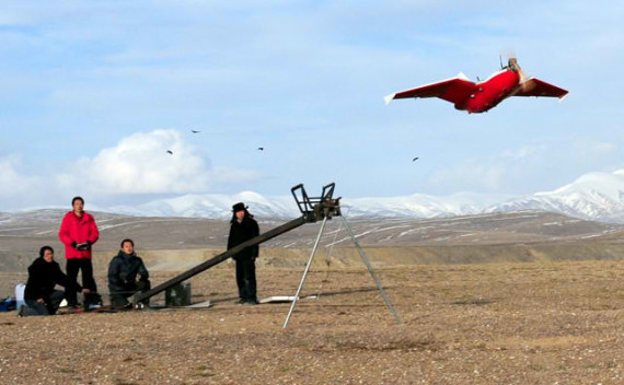 Launch of the Sky-09H drone on a slingshot system (Photo: China TranComm Technologies)