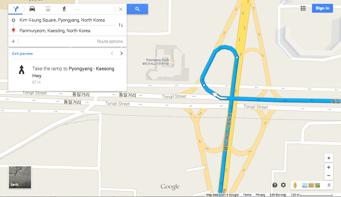 North Korea driving instructions come to Google Maps
