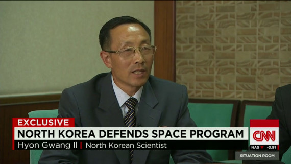 Hyon Gwang Il, a scientist at North Korea's space administration, is seen in a CNN interview aired on July 2, 2014. (Photo: NorthKoreaTech screengrab)