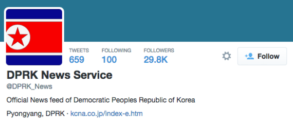 The DPRK News Service account on Twitter claims to be an official news source (Photo: North Korea Tech)