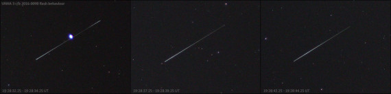 The Unha 3 rocket, seen in this timed exposure image, captured by Marco Langbroek