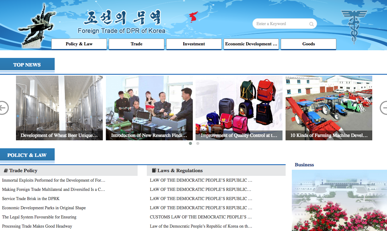 North Korea launches another new website, this time for international trade
